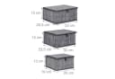 relaxdays Aufbewahrungskorb 3er Set Grau Bambus mit Deckel Bild 4