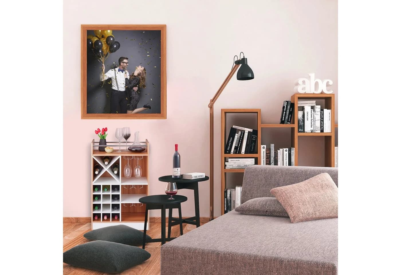 relaxdays Weinregal Groß mit Gläserhalter Weiß - Bild 5