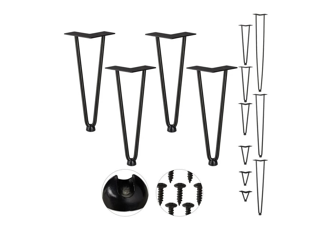 relaxdays Tischbein 4er Set Hairpin Legs 30 cm - Bild 2