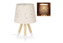 relaxdays Nachttischlampe Kinderzimmer Sterne Rosa Holzbeine Bild 2