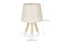 relaxdays Nachttischlampe Kinderzimmer Sterne Rosa Holzbeine Bild 4