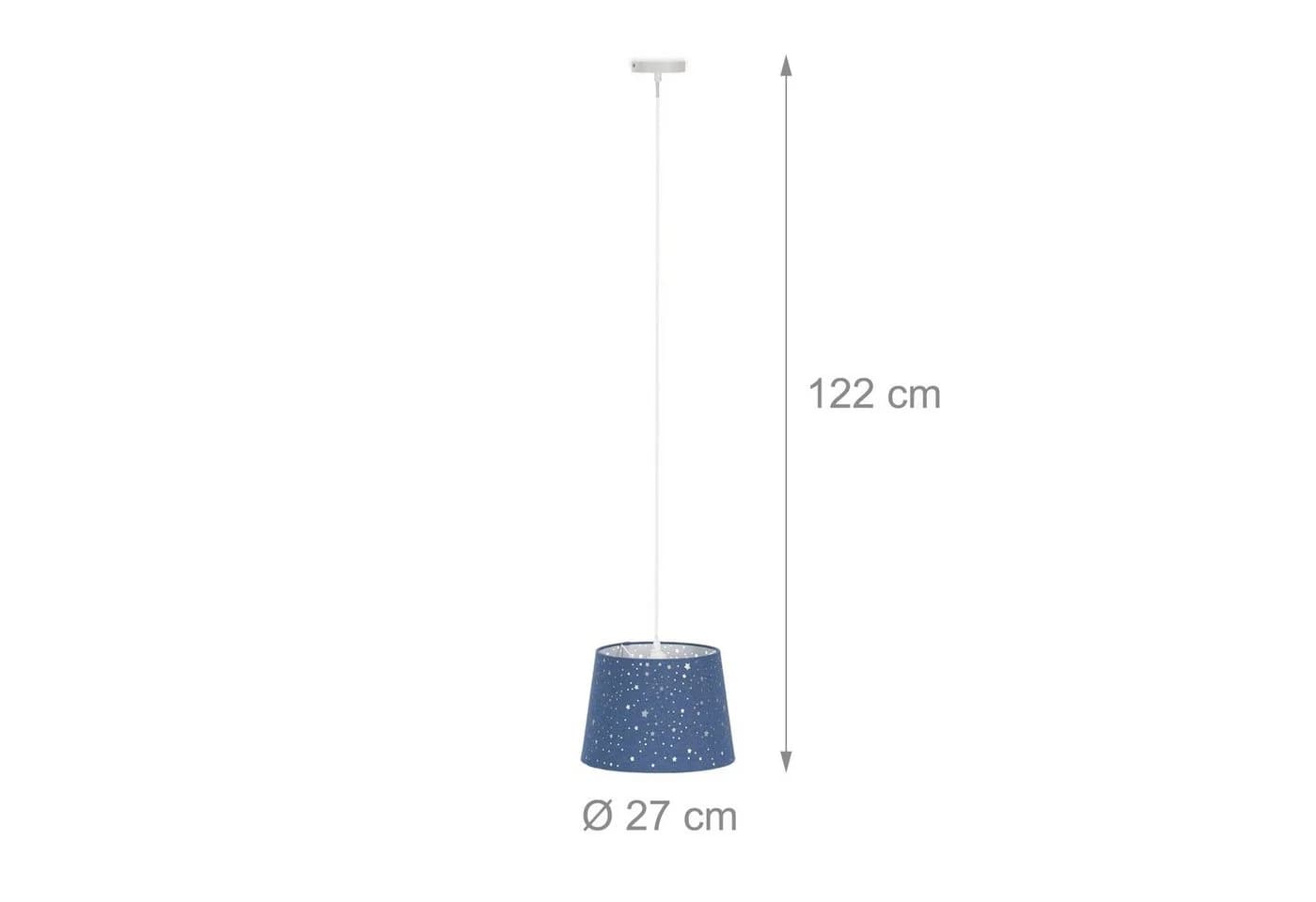 relaxdays Pendelleuchte Kinderzimmerlampe Sterne Blau - Bild 4
