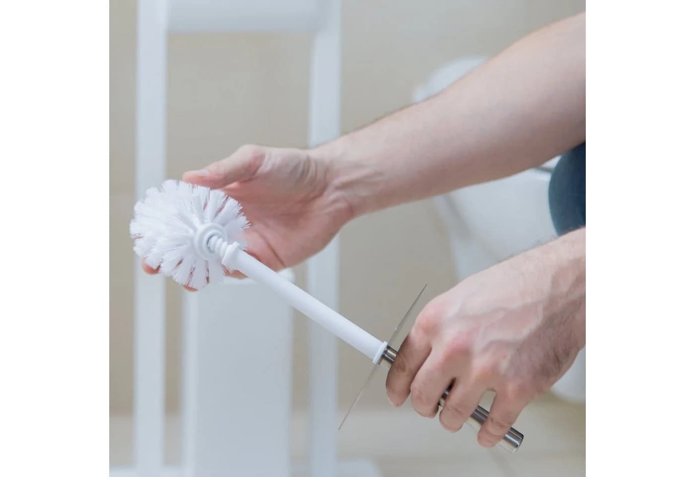 relaxdays Toilettenpapierhalter Klobürste Ersatzbürstenkopf 9er Set Weiß
