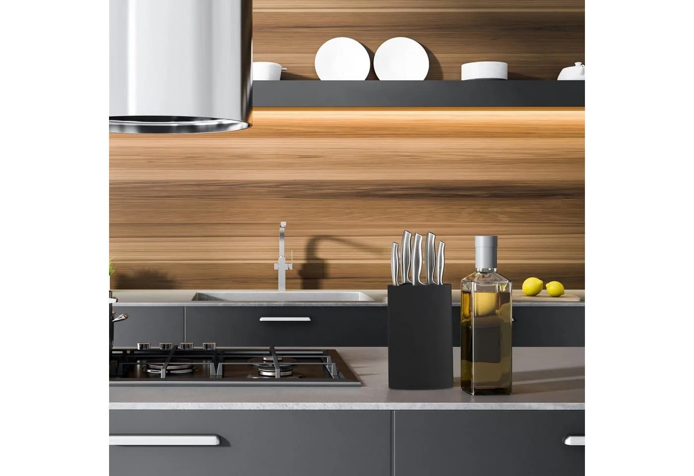 relaxdays Messerblock Oval Schwarz mit herausnehmbarem Borsteneinsatz