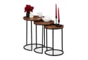 relaxdays Satztisch 3er Set Mangoholz, Natur Bild 2
