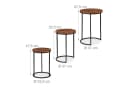relaxdays Satztisch 3er Set Mangoholz, Natur Bild 4