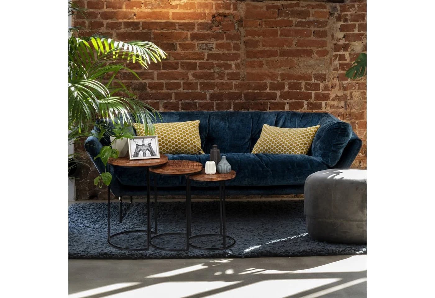 relaxdays Satztisch 3er Set Mangoholz, Natur - Bild 5
