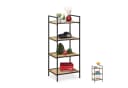 relaxdays Standregal Bambus Metall 4 Ablagen Braun/Schwarz Bild 2