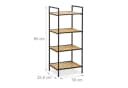 relaxdays Standregal Bambus Metall 4 Ablagen Braun/Schwarz Bild 4