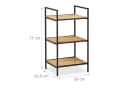 relaxdays Standregal Bambus & Metall 3 Ablagen Braun/Schwarz Bild 4
