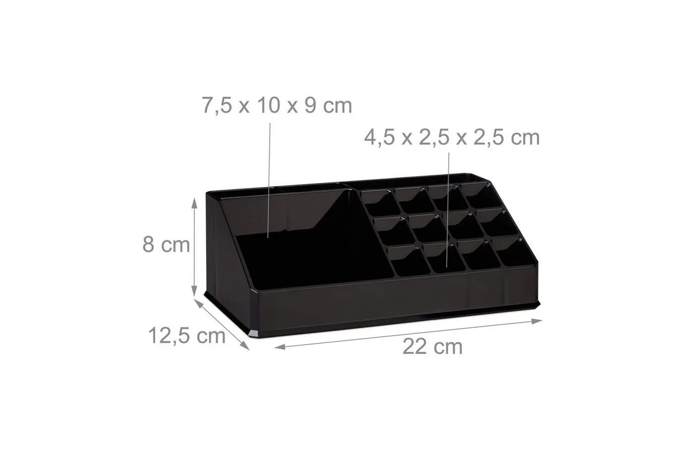 relaxdays Make-Up Organizer Kosmetikorganizer Acryl, Schwarz - Bild 4