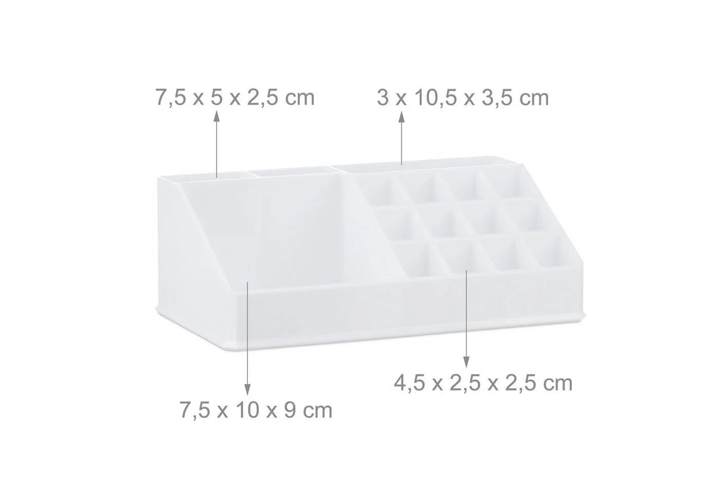 relaxdays Make-Up Organizer Acryl 21 Fächer Weiß - Bild 5
