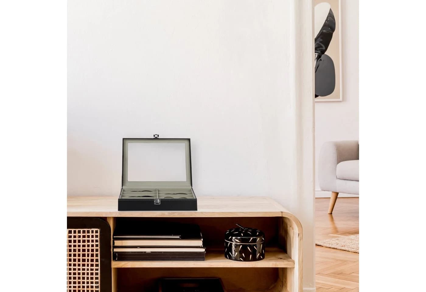 relaxdays Brillenbox Aufbewahrungsbox für 8 Brillen Weiß - Bild 5