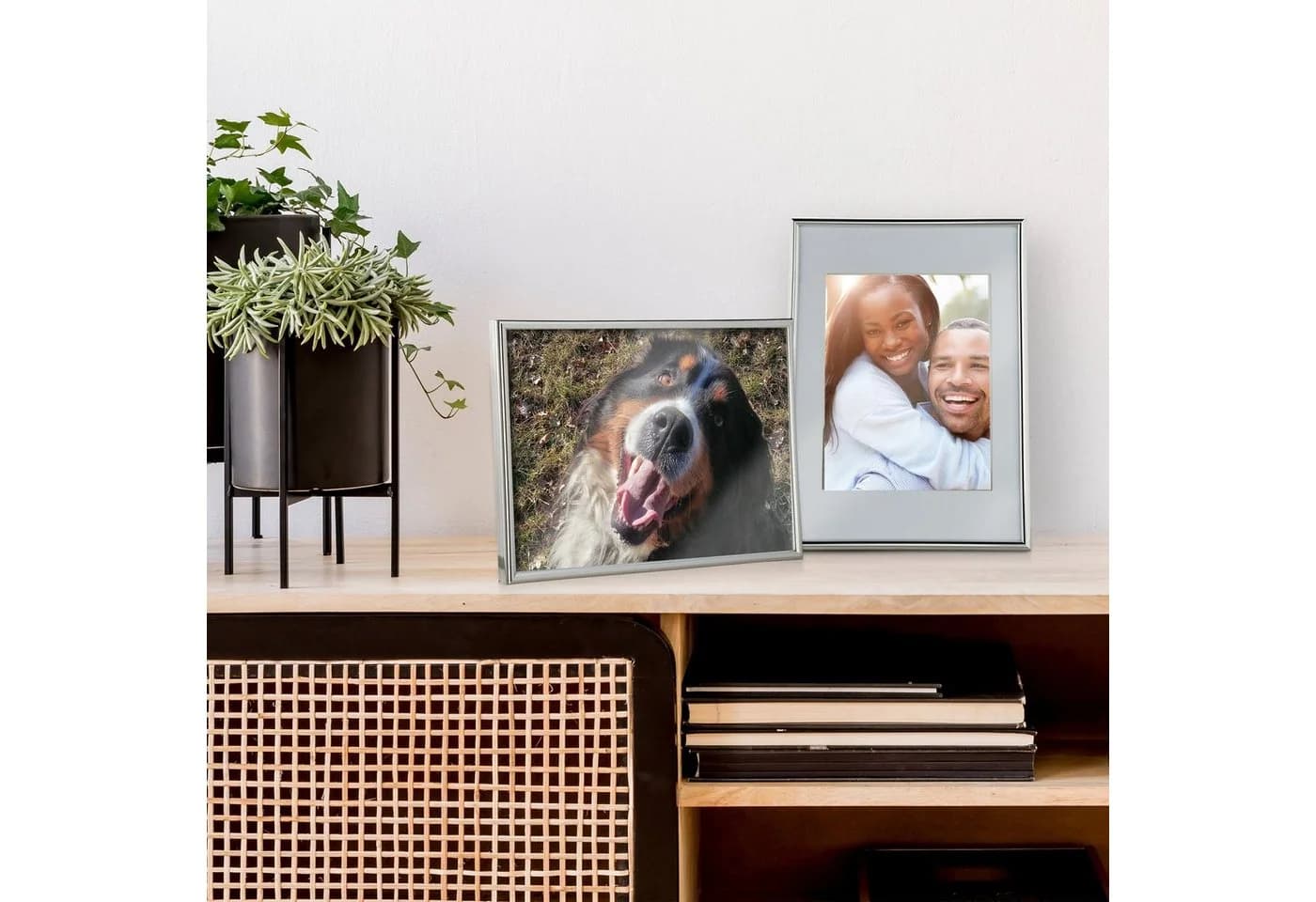relaxdays Bilderrahmen 2er Set A4 Silber
