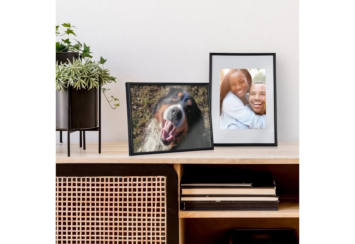 relaxdays Bilderrahmen 2er Set A4 Schwarz