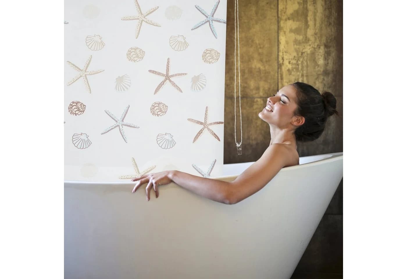 relaxdays Duschrollo OCEA Wasserabweisend Maritim - Bild 5