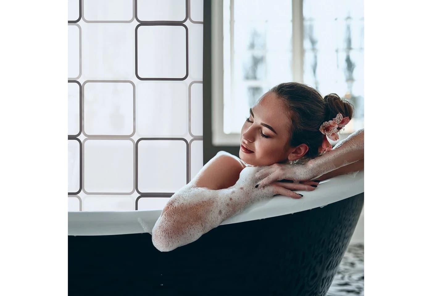 relaxdays Duschrollo SQUARE 80 cm Breite Kunststoff Aluminium - Bild 5