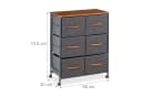 relaxdays Beistellschrank Schubladenschrank mit Rollen Braun/Grau Bild 4