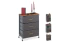 relaxdays Beistellschrank Schubladenschrank mit Rollen Braun/Grau Bild 2