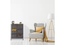 relaxdays Beistellschrank Schubladenschrank mit Rollen Braun/Grau Bild 3