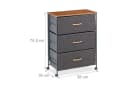 relaxdays Beistellschrank Schubladenschrank mit Rollen Braun/Grau Bild 4