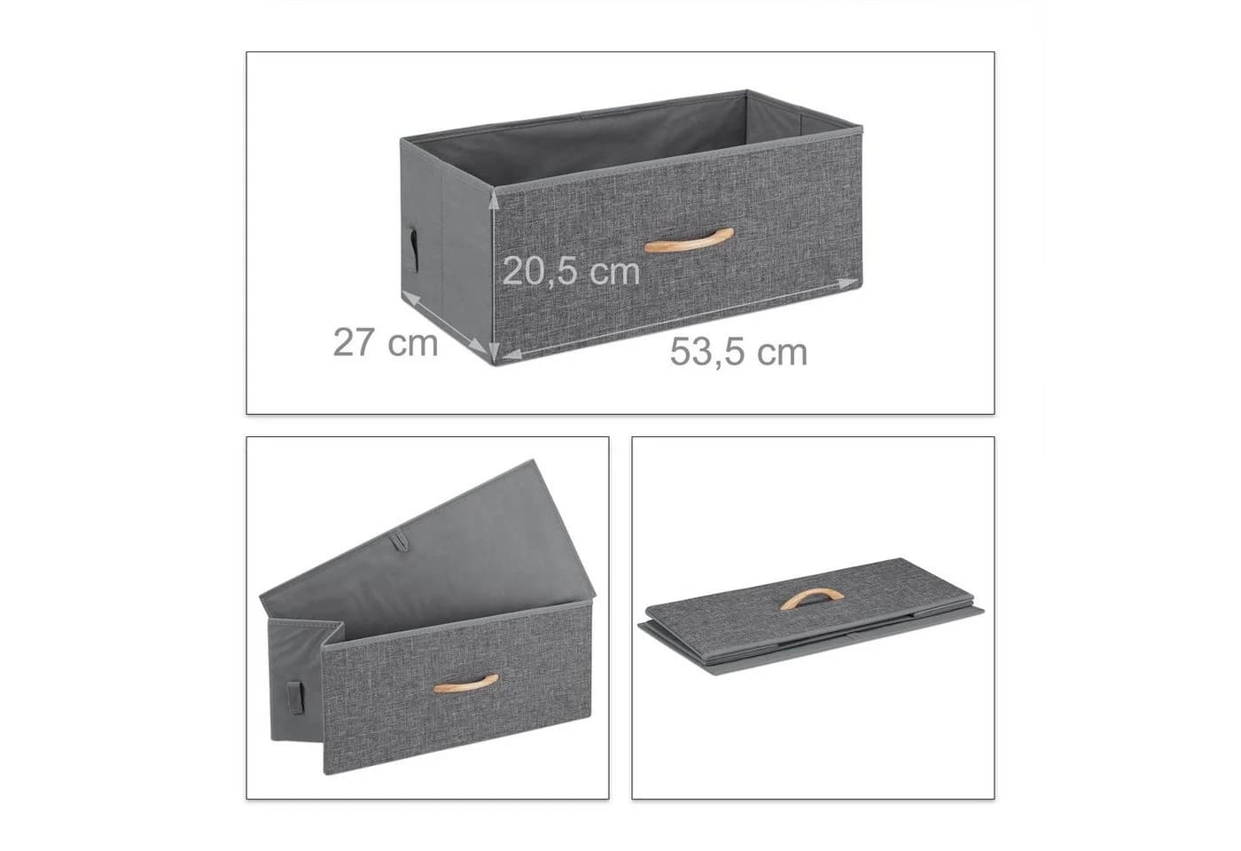 relaxdays Beistellschrank Schubladenschrank mit Rollen Braun/Grau - Bild 5