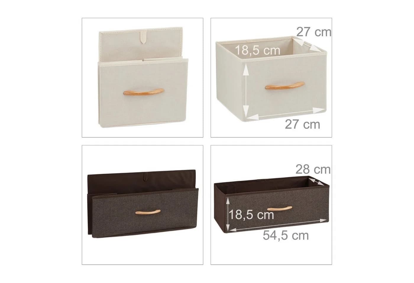 relaxdays Beistellschrank Schubladenschrank Braun Beige Holzoptik - Bild 5