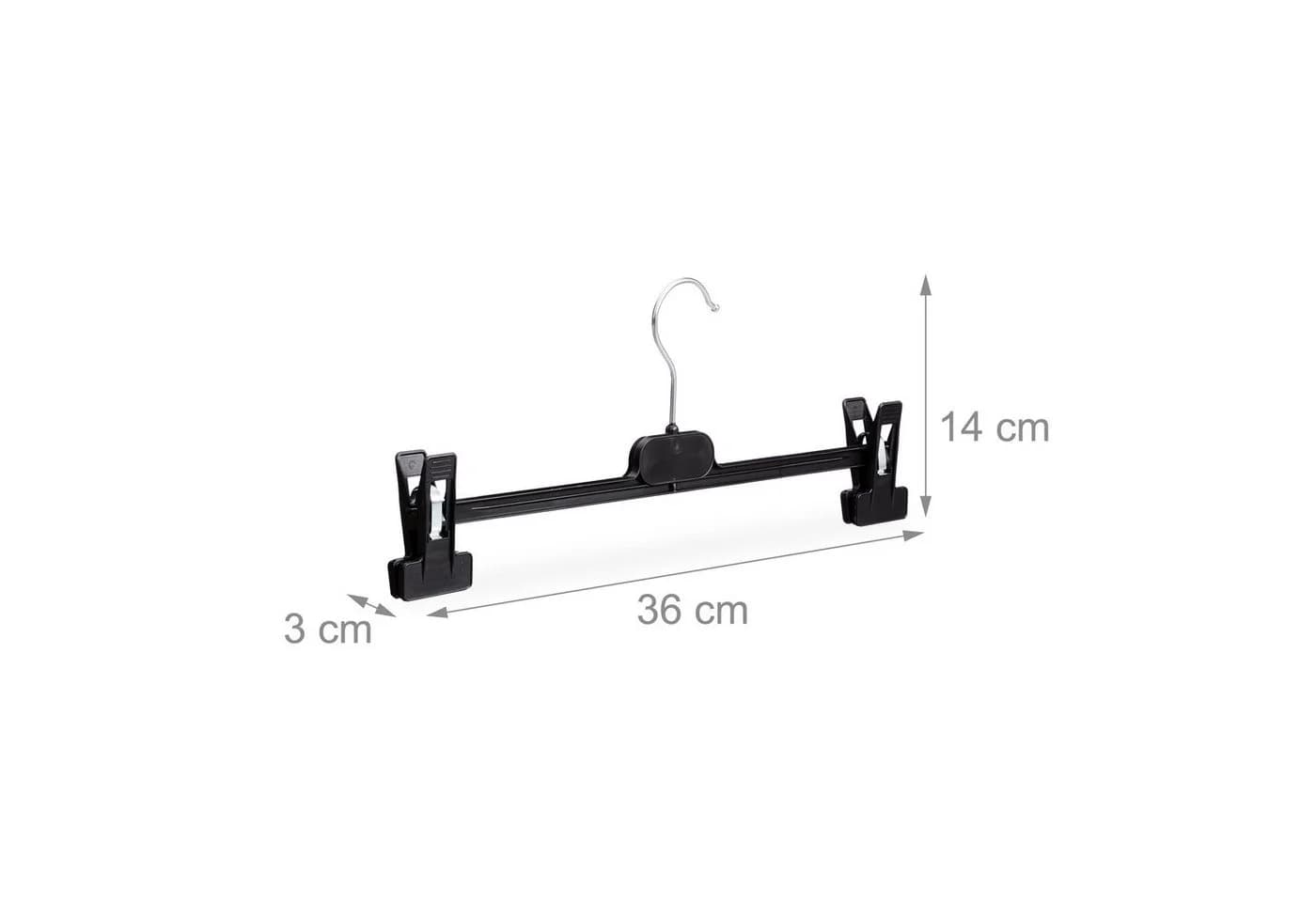 relaxdays Hosenbügel 10er Set mit Clips und 360° Haken, Schwarz - Bild 4