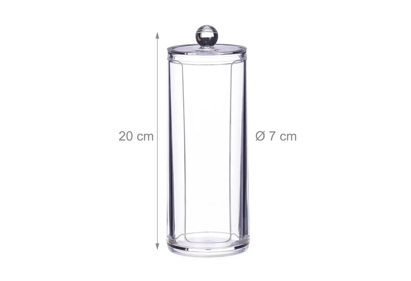 relaxdays Wattepadspender 2er Set Transparent Acryl Bambus - Bild 4