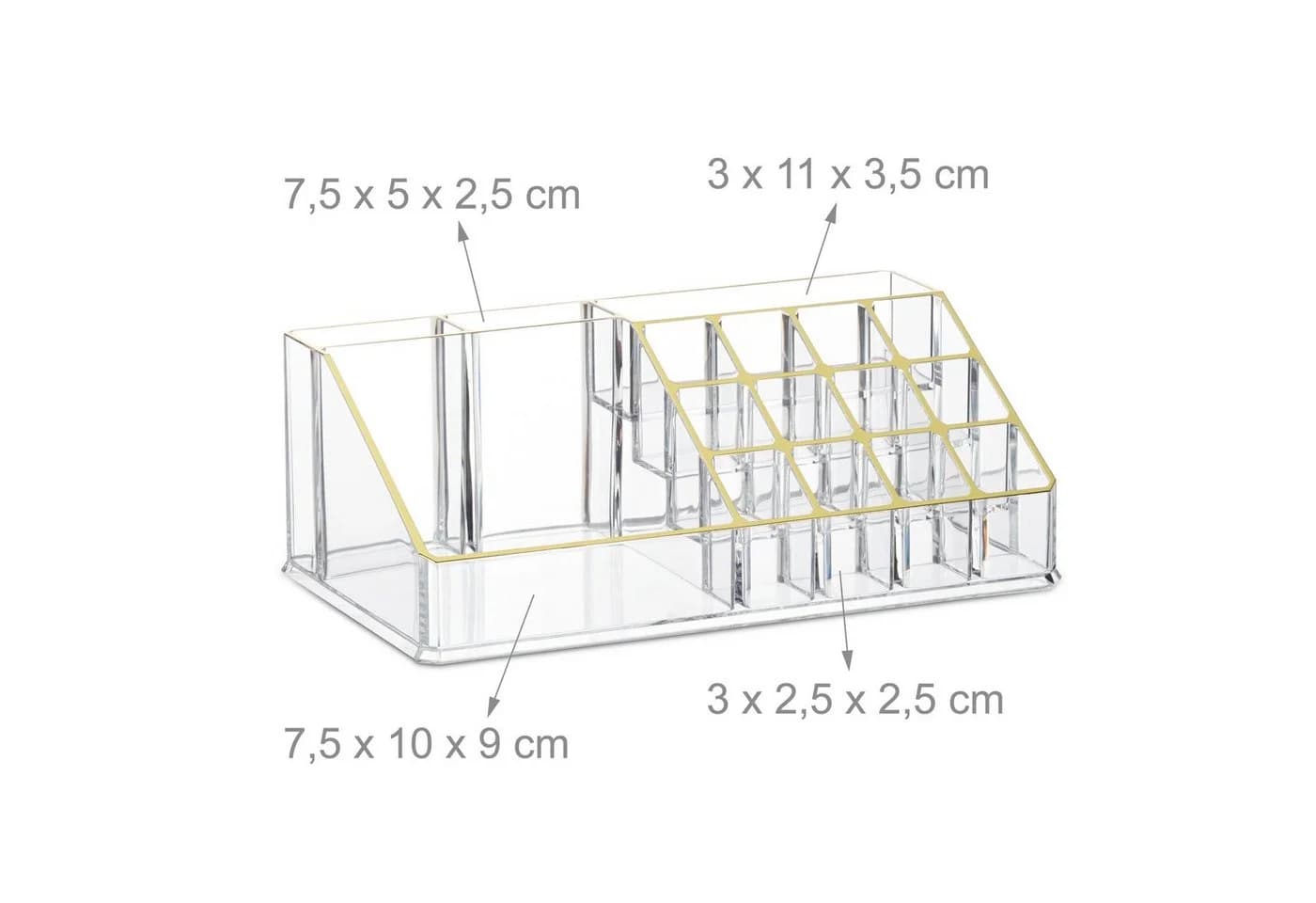 relaxdays Make-Up Organizer mit 4 Schubladen Gold-Streifen - Bild 5