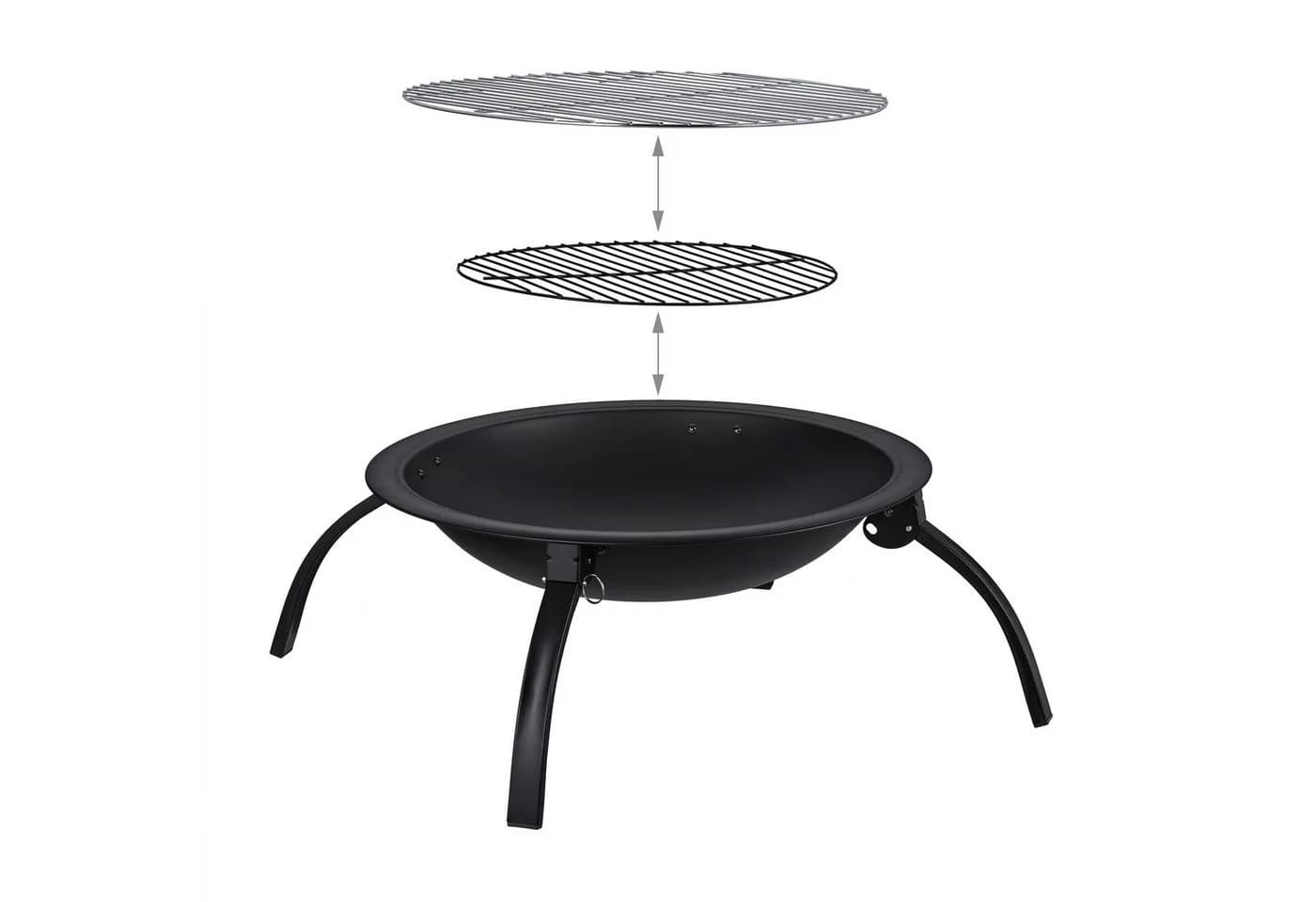 relaxdays Feuerschale XL mit Grillzubehör Schwarz - Bild 5