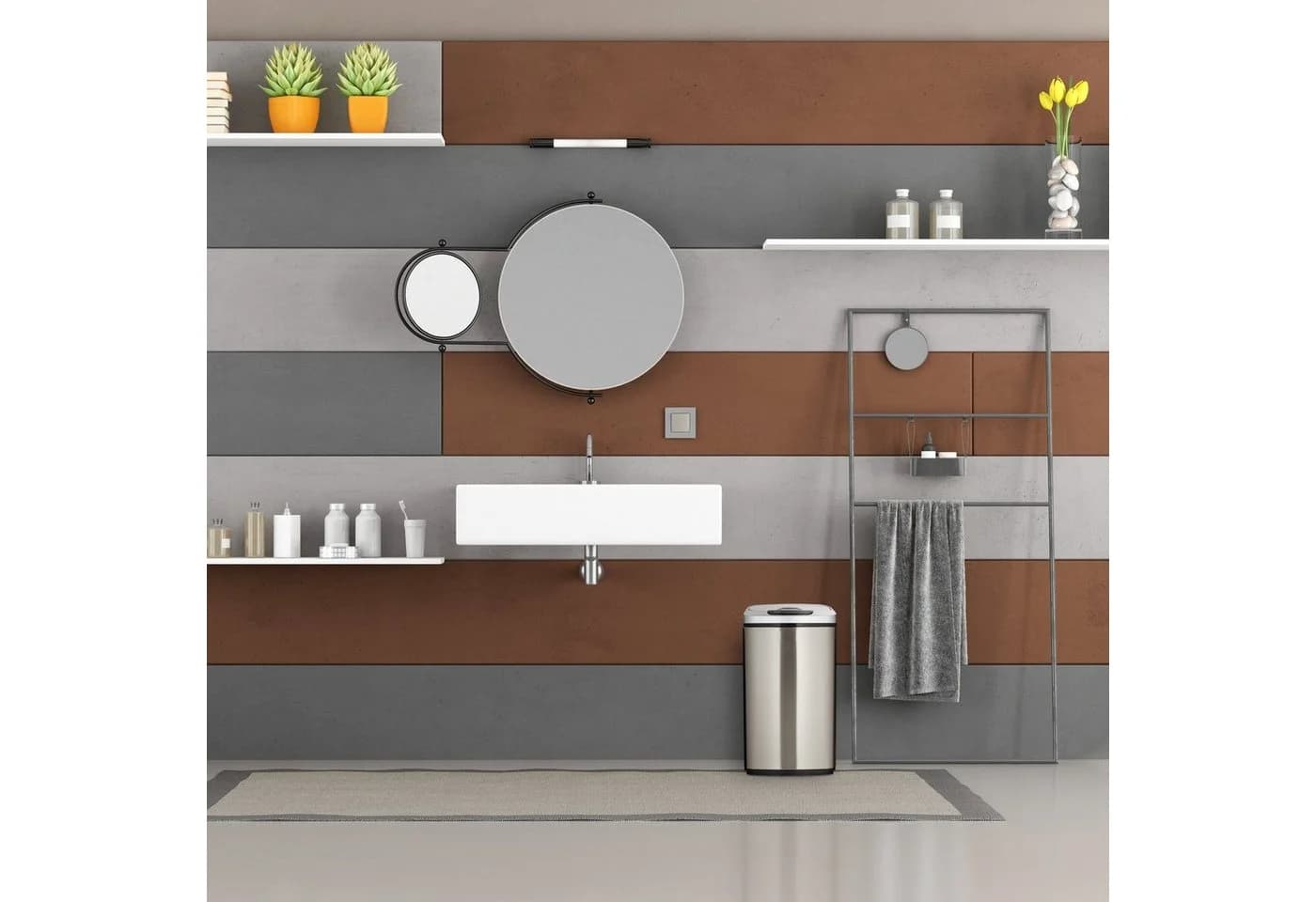 relaxdays Sensor Mülleimer 12 l silber