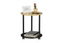 RELAXDAYS Beistelltisch rund mit Rollen, Bambus Schwarz/Natur Bild 2