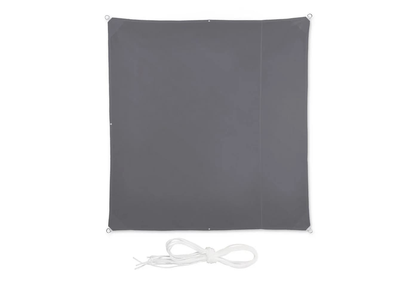 relaxdays Sonnensegel Quadrat Grau UV-Schutz 2x2m - Bild 2