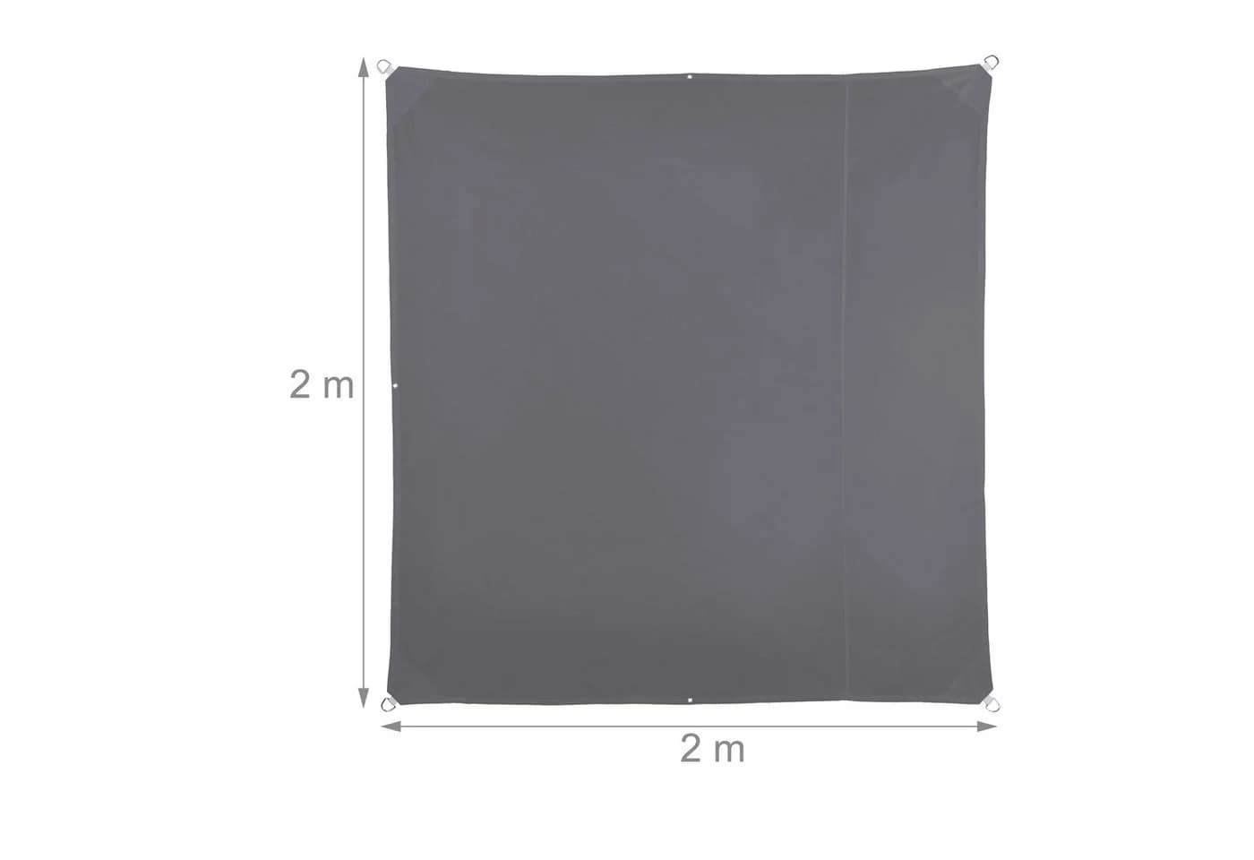 relaxdays Sonnensegel Quadrat Grau UV-Schutz 2x2m - Bild 4