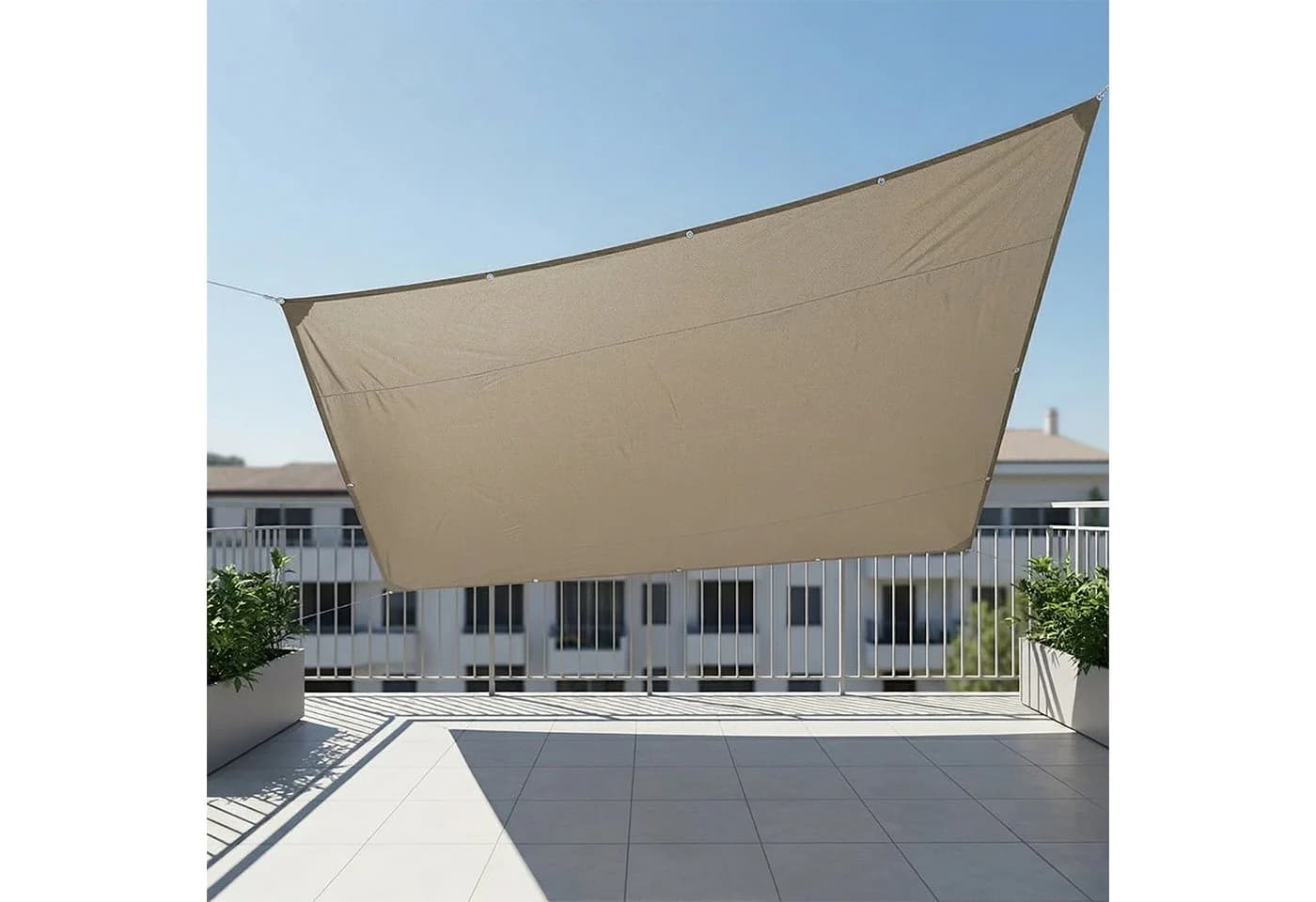 relaxdays Sonnensegel Rechteckig Beige UV-Schutz