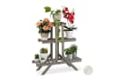 relaxdays Blumenständer Blumentreppe Holz 3 Stufen grau Bild 2