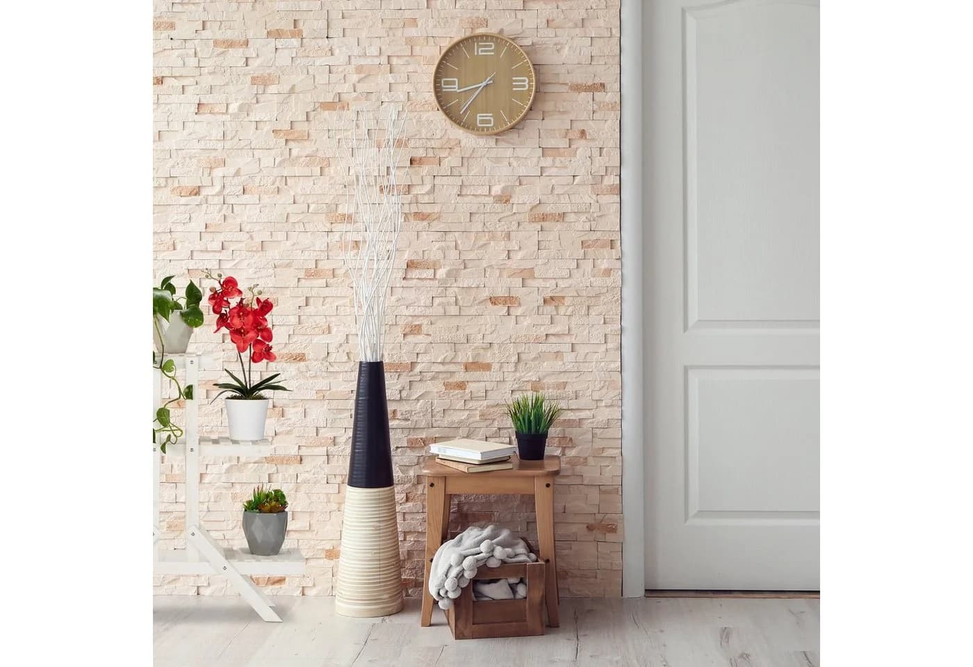 relaxdays Blumenständer Blumentreppe Holz 3 Stufen Weiß - Bild 5