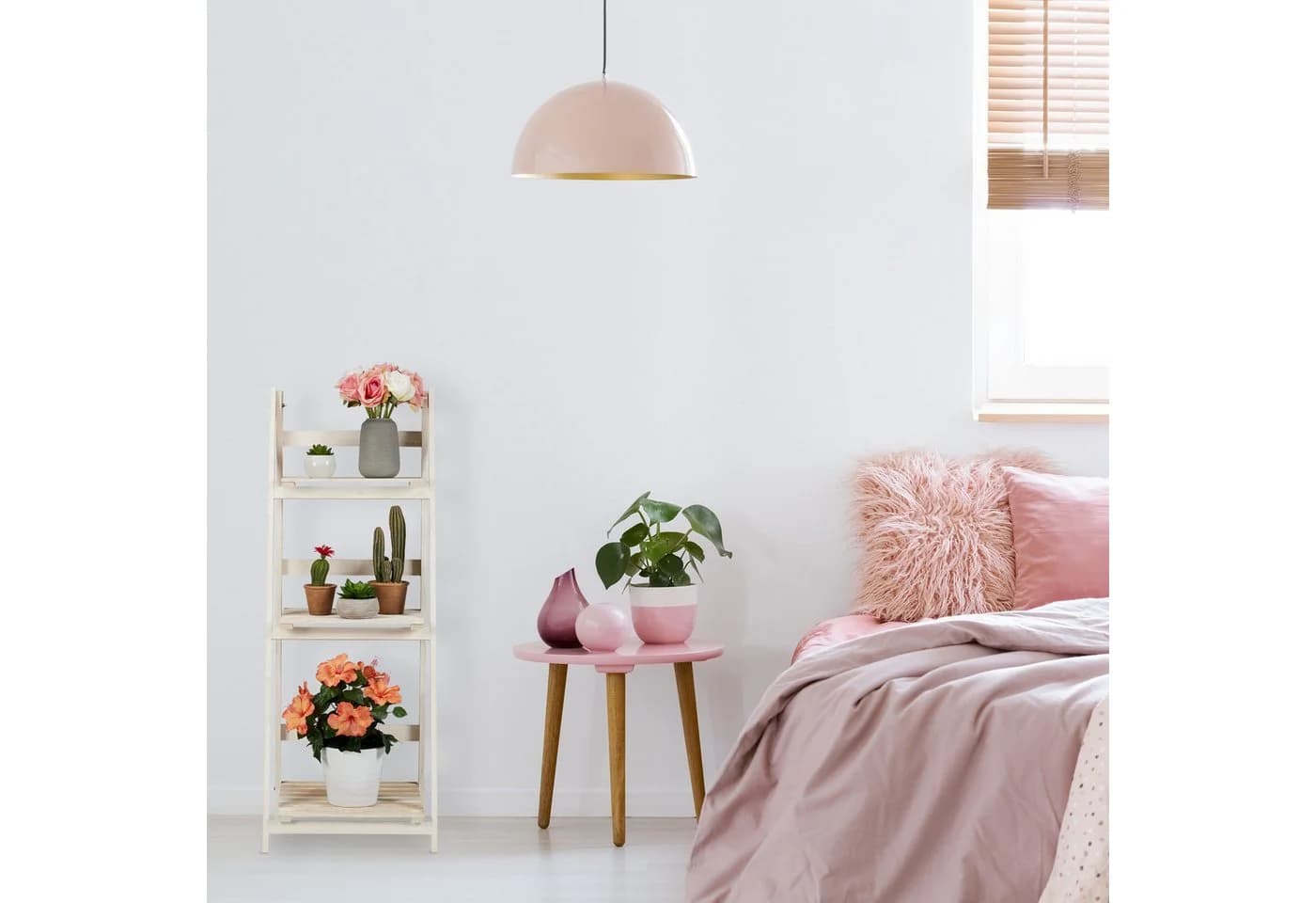 relaxdays Blumenständer Weiß Shabby Chic Holz