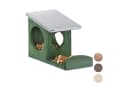 relaxdays Eichhörnchen Futterhaus mit Metalldach Dunkelgrün Bild 2