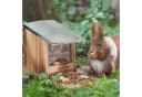 relaxdays Eichhörnchen Futterhaus mit klappbarem Metalldach, Dunkelgrün Bild 3