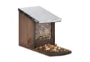 relaxdays Eichhörnchen Futterhaus mit klappbarem Metalldach, dunkelbraun Bild 2