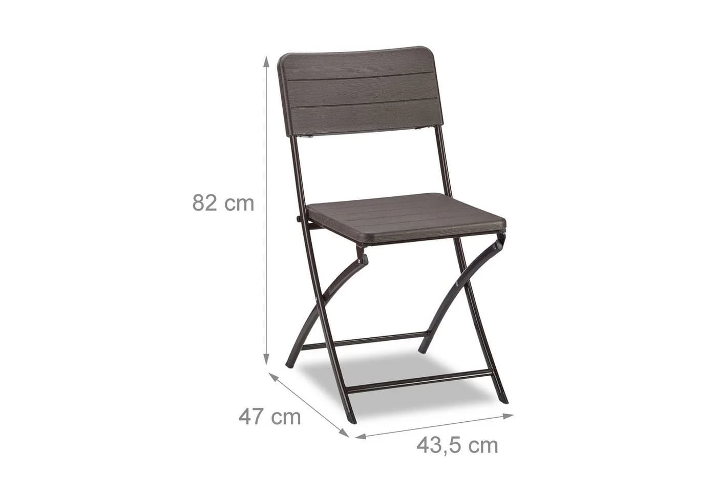 relaxdays Gartenstuhl 2er Set Klappbar Braun Holzoptik - Bild 4