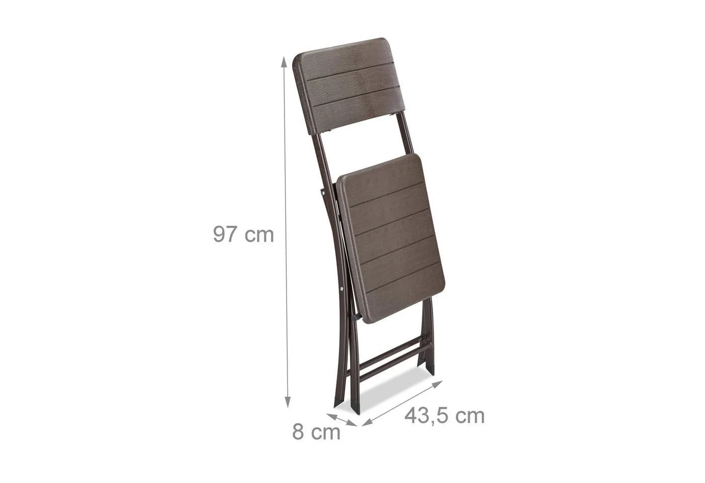 relaxdays Gartenstuhl 2er Set Klappbar Braun Holzoptik - Bild 5