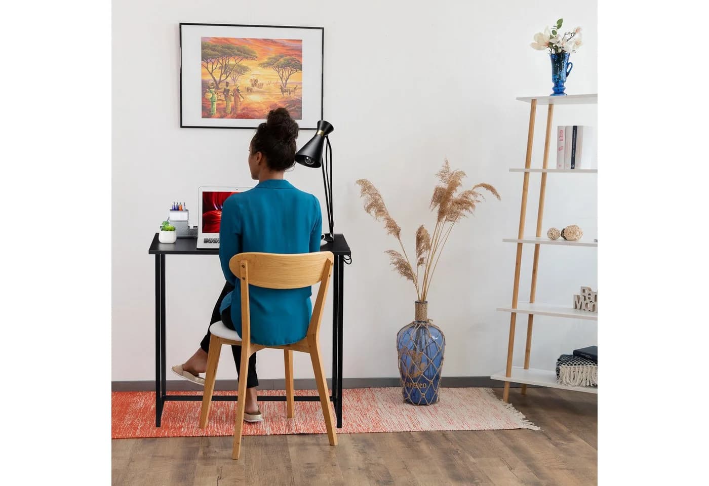 relaxdays Schreibtisch klappbar Weiß Modern