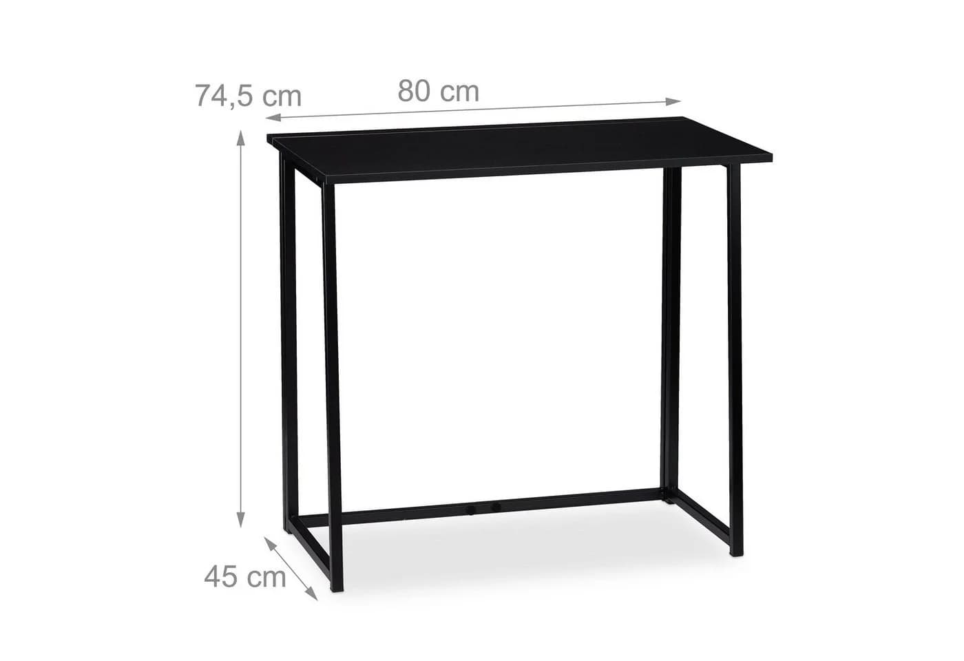 relaxdays Klappbarer Schreibtisch Schwarz Modernes Design - Bild 4