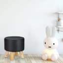 relaxdays Hocker Kunstleder Schwarz Bild 1