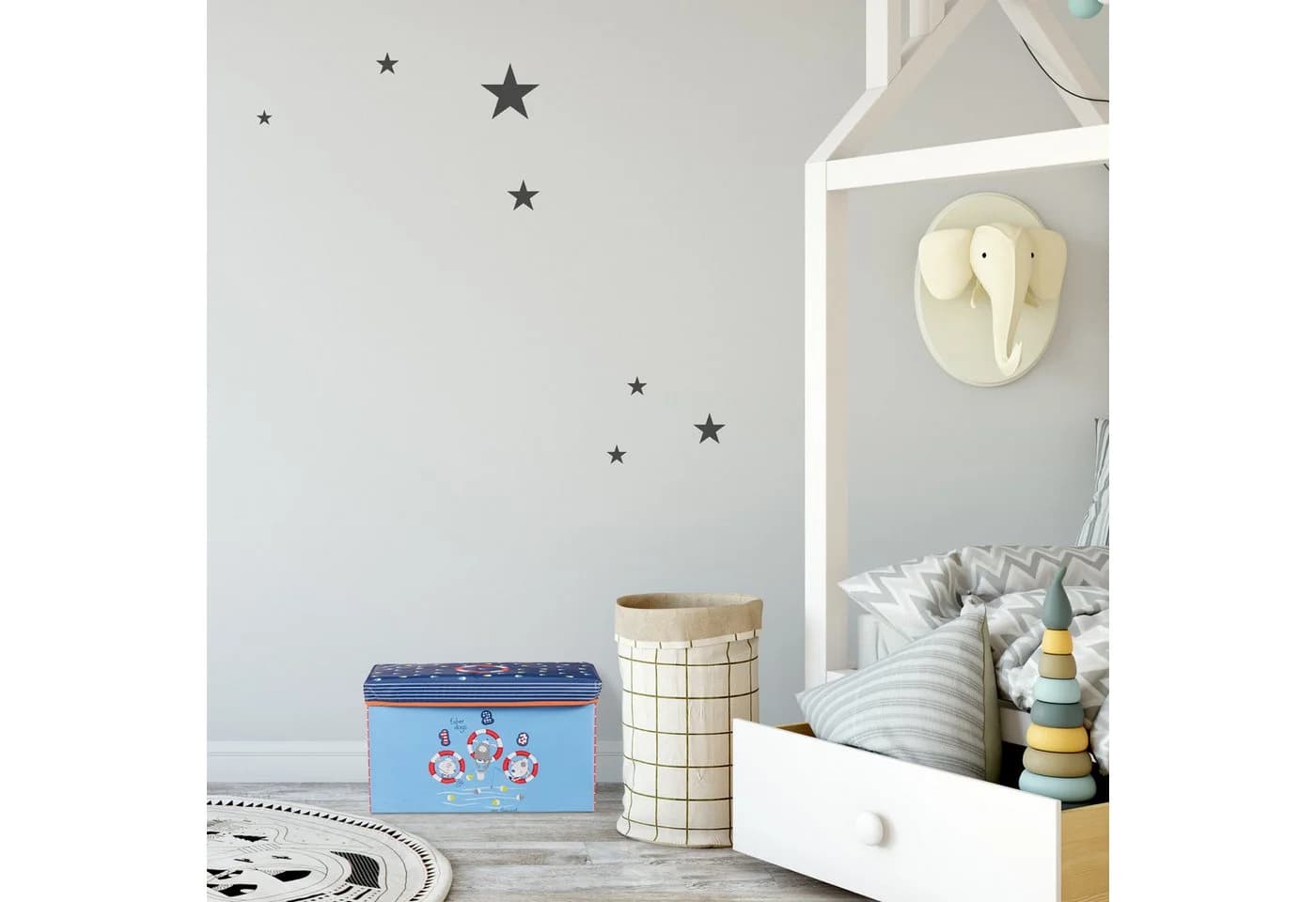 relaxdays Spielzeugtruhe Sitzbox für Kinder Sea Life