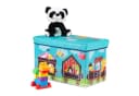 relaxdays Spielzeugtruhe Sitzbox Circus Blau/Rot/Schwarz Bild 2