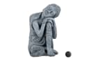 relaxdays Buddhafigur Hellgrau Polyresin Bild 2